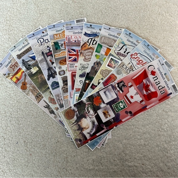 Paper House Other - Paper House Travel Themed Cardstock Stickers Bundle of 10 Int'l Cities